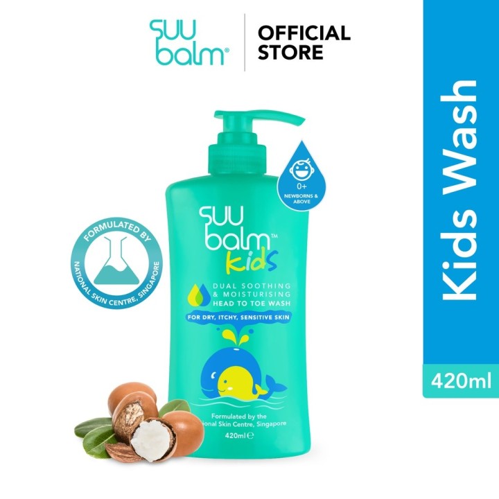 Suu Balm Kids Dual Soothing & Moisturising Head to Toe Wash (420ml)