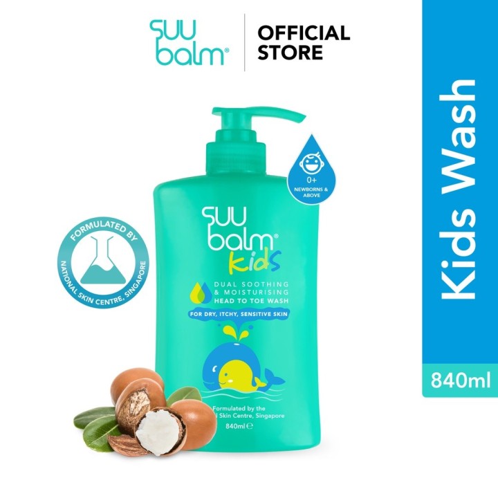 Suu Balm Kids Dual Soothing & Moisturising Head to Toe Wash (840ml)