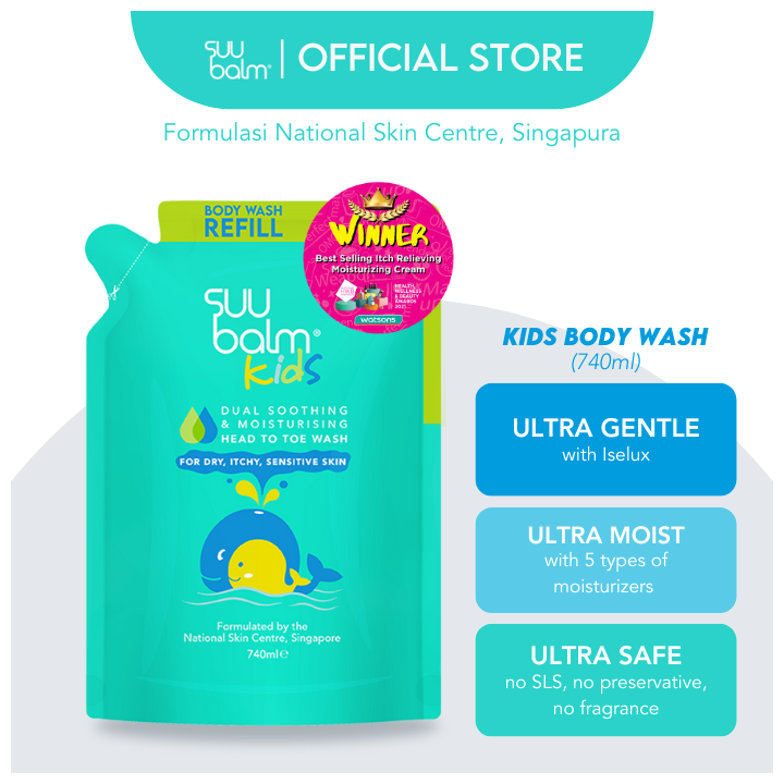 Suu Balm Kids Dual Soothing & Moisturising Head to Toe Wash (740ml)