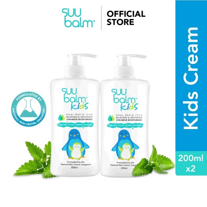 Suu Balm Kids Dual Rapid Itch Relieving & Restoring Ceramide Moisturiser Value Bundle (2 x 200ml)