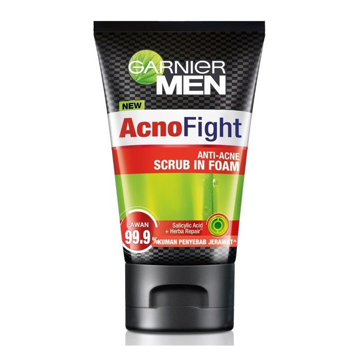 Garnier Men AcnoFight Anti-Acne Scrub In Foam Facial Cleanser 50ml