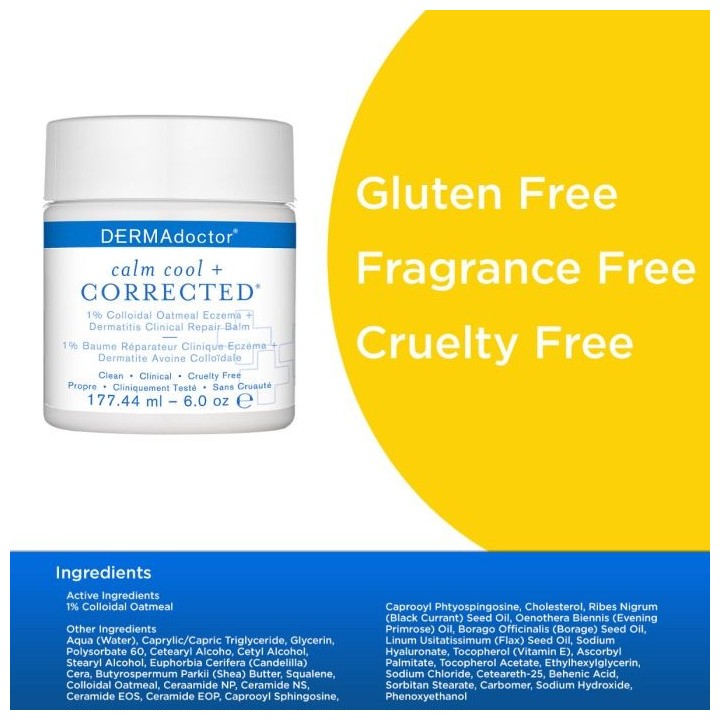 Calm Cool + Corrected 1% Colloidal Oatmeal Eczema + Dermatitis Clinical Repair Balm