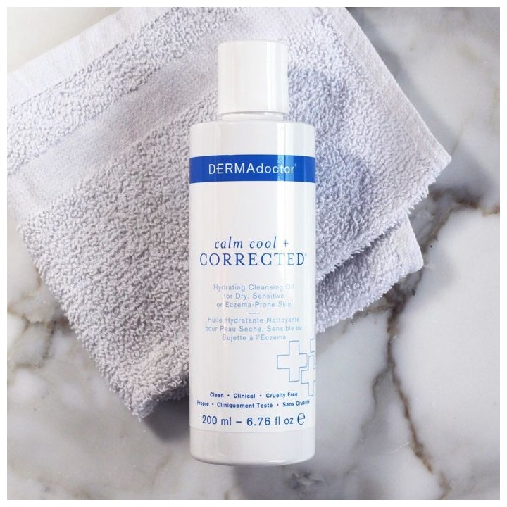Calm Cool + Corrected Hydrating Cleansing Oil, Moisturizer and Makeup Remover for Dry, Sensitive or Eczema-Prone Skin
