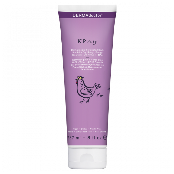 KP Duty Body Scrub Dermatologist Formulated Exfoliant for Keratosis Pilaris and Dry, Rough, Bumpy Skin with 10% AHAs + PHAs