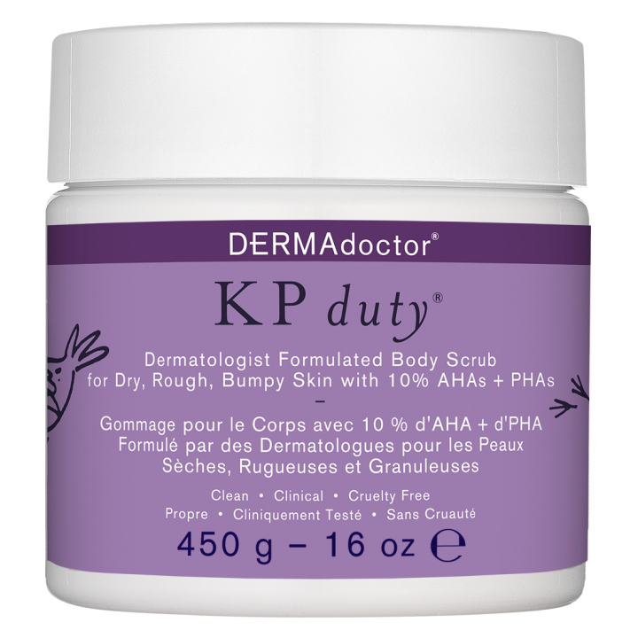 KP Duty Body Scrub for Keratosis Pilaris and Dry, Rough, Bumpy Skin with 10% AHAs + PHAs