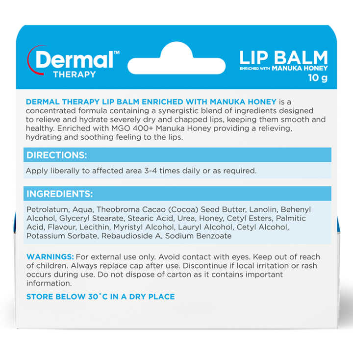 Dermal Therapy Lip Balm enriched with Manuka Honey
