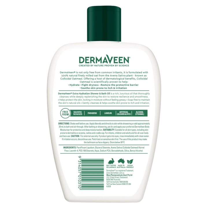 DermaVeen Extra Hydration Shower & Bath Oil