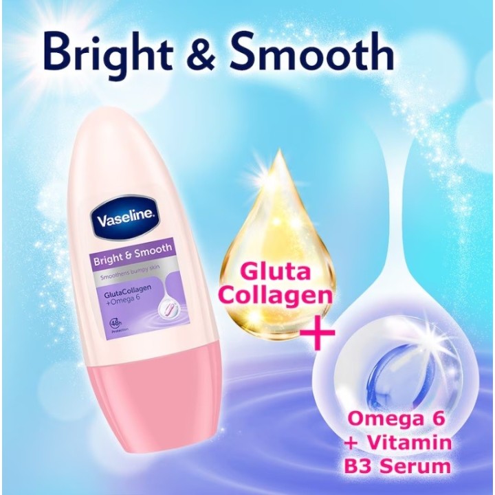 Vaseline® Deodorant Roll On Bright & Smooth 50ML