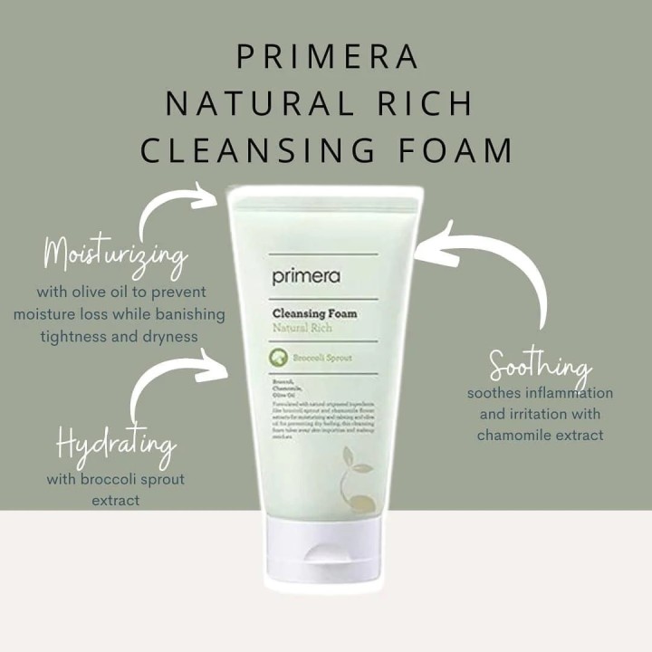 Primera Natural Rich Cleansing Foam Broccoli Sprout 150ml / 250ml