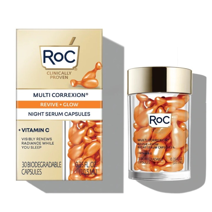 RoC’s MULTI CORREXION® Revive + Glow Vitamin C Night Serum Capsules