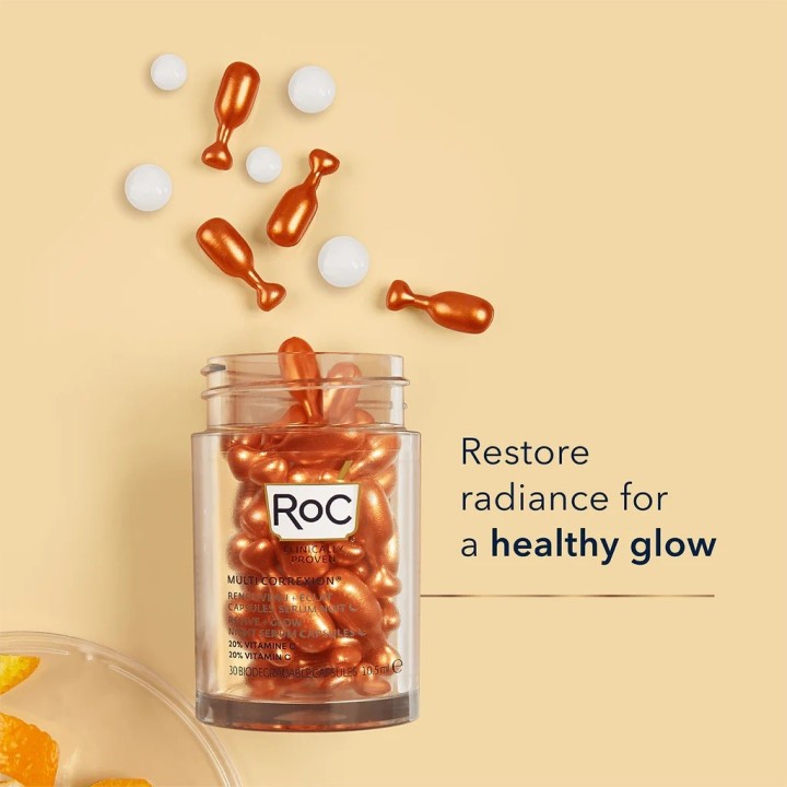 RoC’s MULTI CORREXION® Revive + Glow Vitamin C Night Serum Capsules