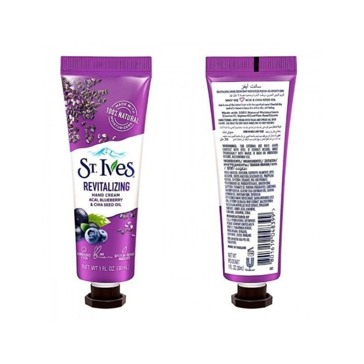 st. ives Revitalizing Hand Cream Acai, Blueberry And Chia Seed Oil