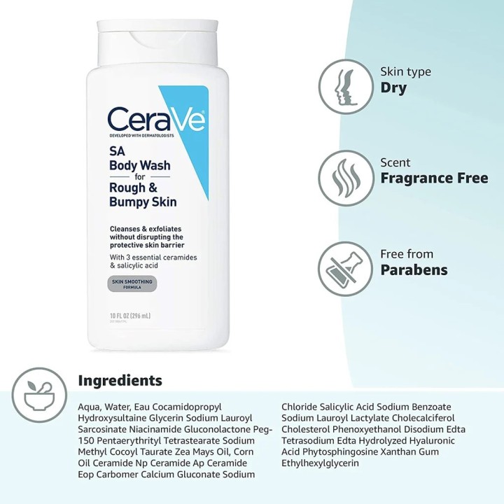 CeraVe SA Body Wash for Rough & Bumpy Skin