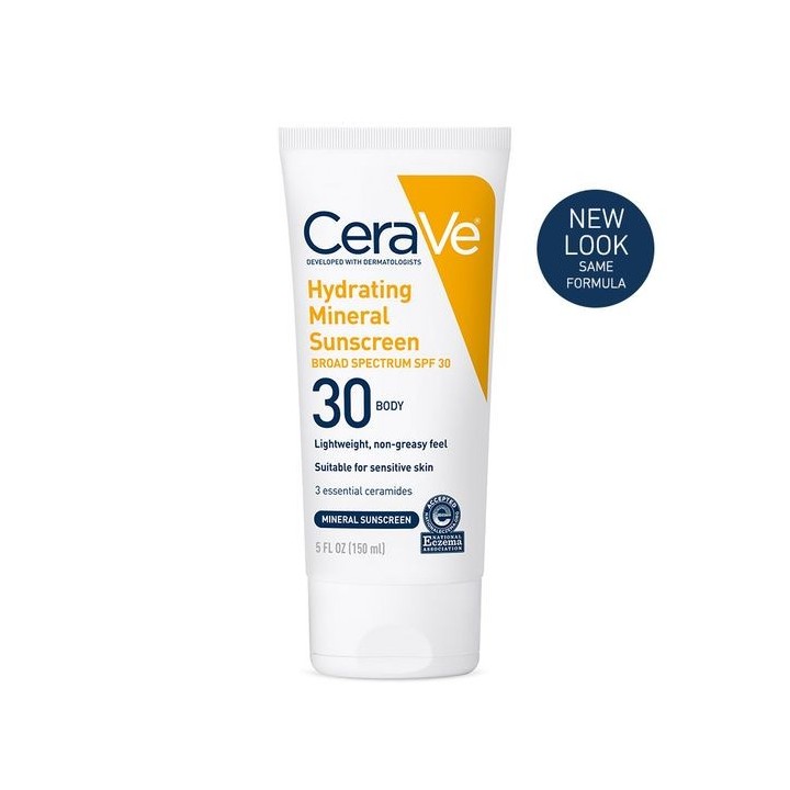 CeraVe Hydrating Mineral Sunscreen SPF 30 Body Lotion