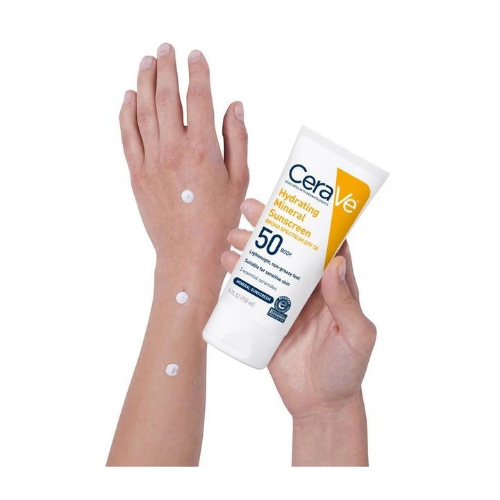 CeraVe Hydrating Mineral Sunscreen SPF 50 Body Lotion