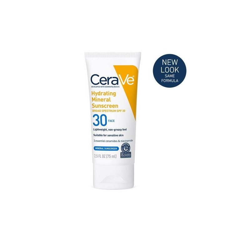 CeraVe Hydrating Mineral Sunscreen SPF 30 Face Lotion