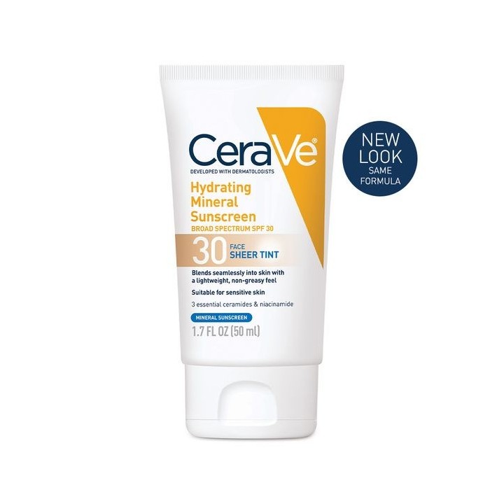 CeraVe Hydrating Mineral Sunscreen SPF 30 Face Sheer Tint