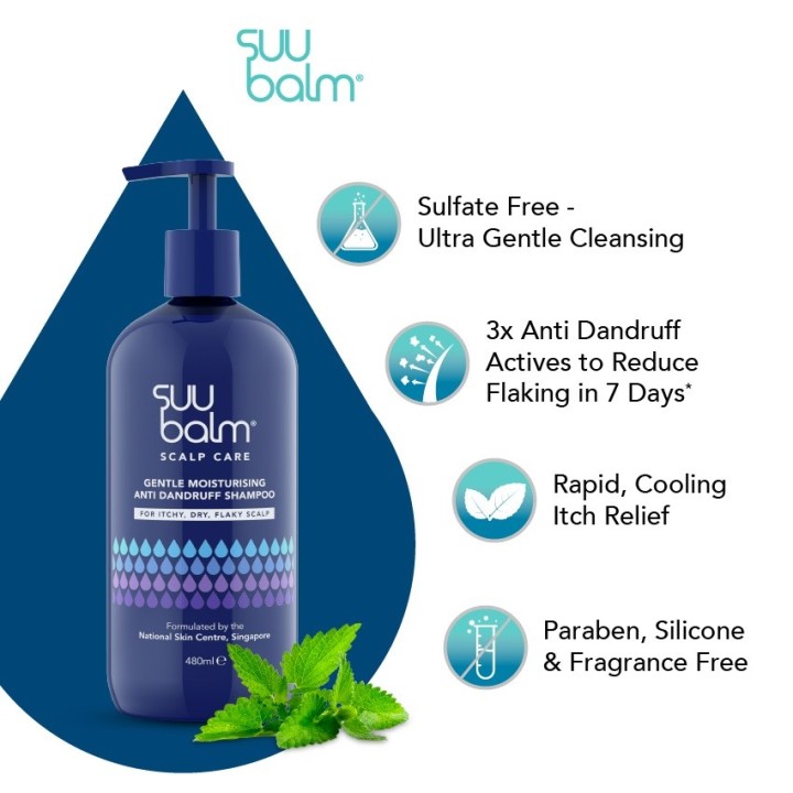 Suu Balm Gentle Moisturising Anti Dandruff Shampoo (480ml)