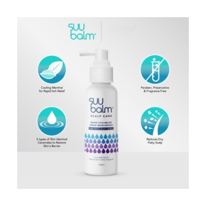 Suu Balm Rapid Itch Relief Scalp Spray Moisturiser (100ml)